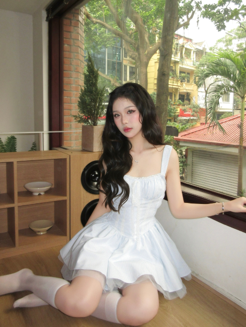 Đầm Grace Sọc Xanh - Ảnh 2 | Kooky House
