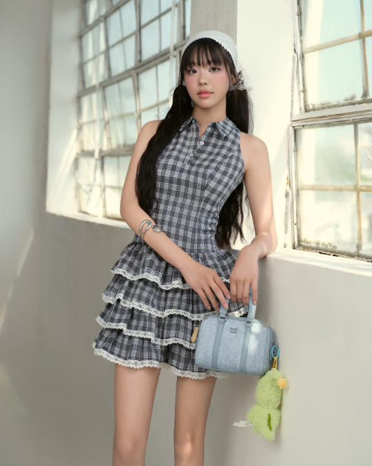 Đầm Sally Caro Xám Xanh - Ảnh 3 | Kooky House