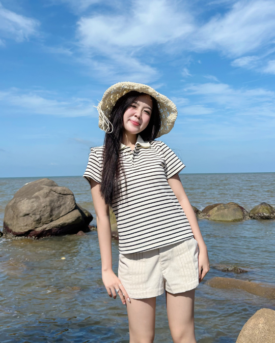 Áo Striped Polo Sọc Đen - Ảnh 5 | Kooky House