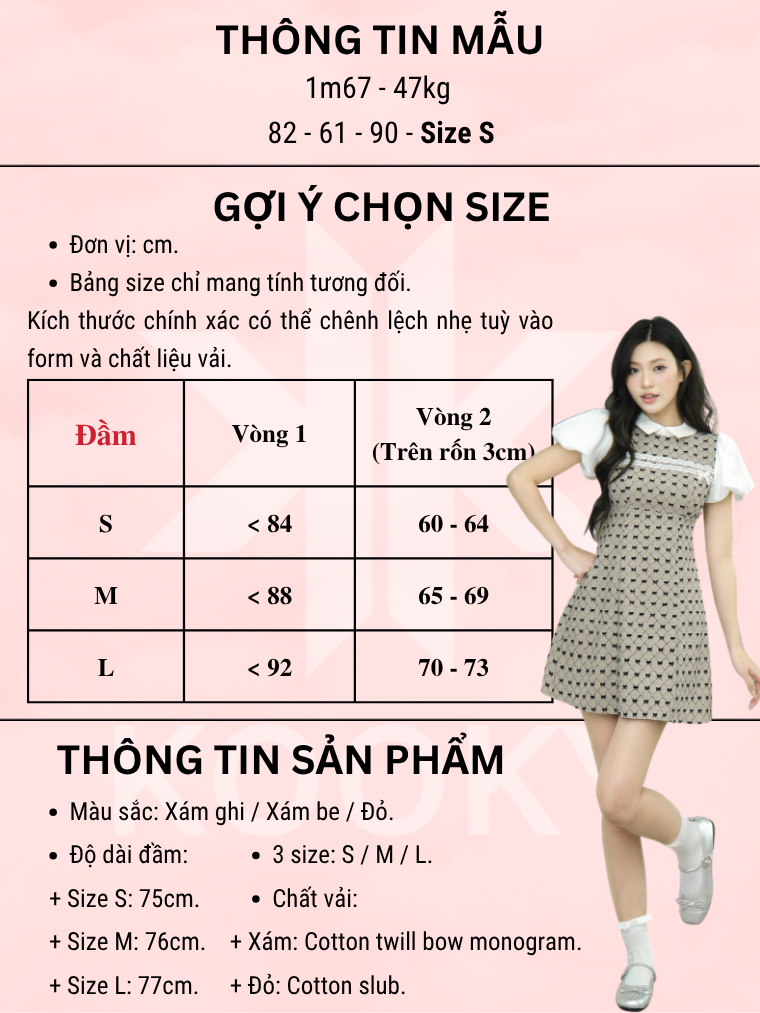 Đầm Hannie Xám Be - Ảnh 6 | Kooky House