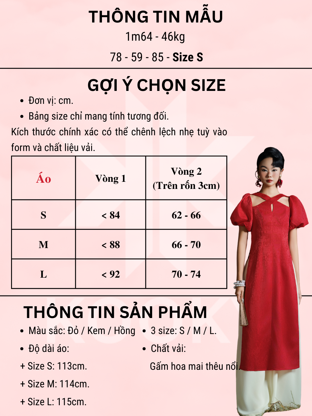 Áo Dài Khánh An Đỏ - Ảnh 6 | Kooky House