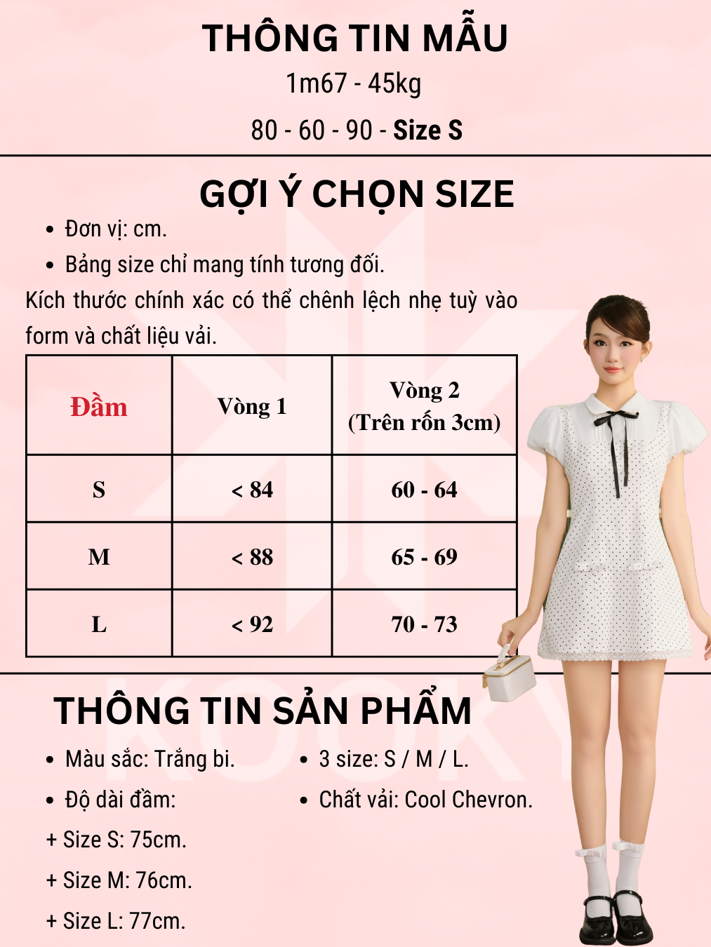 Đầm Natalie Trắng Bi - Ảnh 9 | Kooky House
