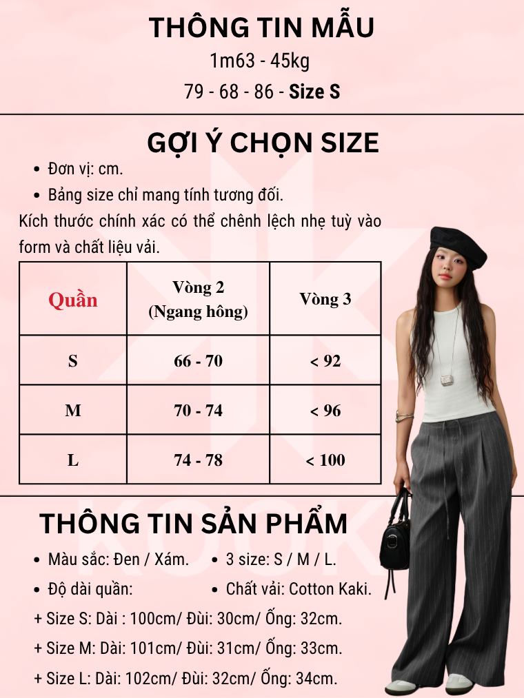 Quần Striped Đen - Ảnh 6 | Kooky House