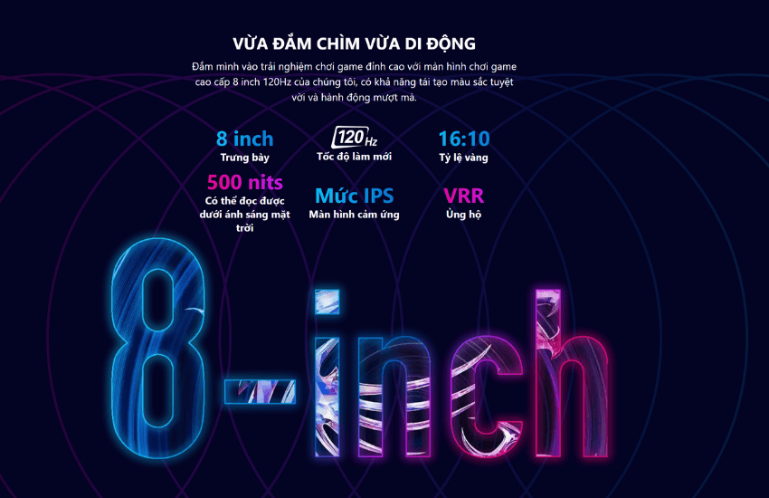 Màn hình 8.0 inch cho trải nghiệm sắc nét