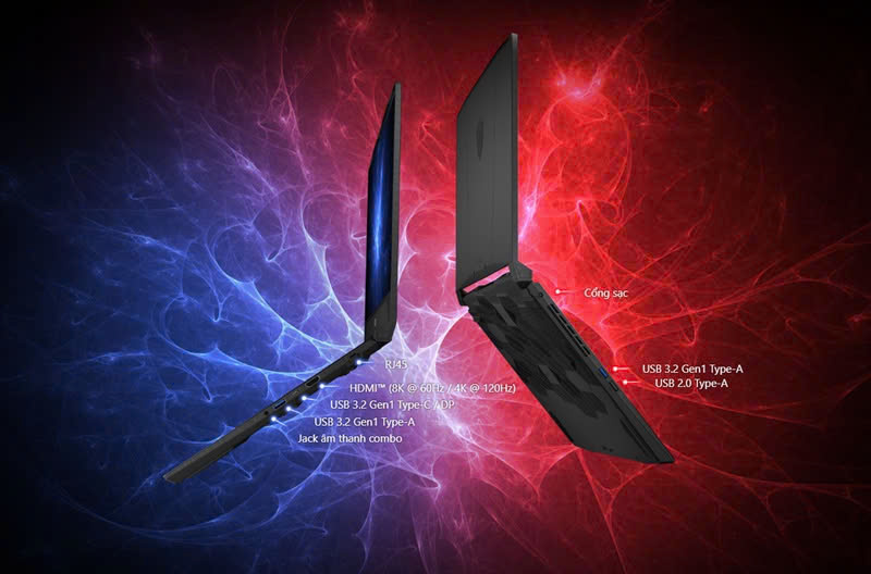 Cổng kết nối của laptop MSI Katana 15