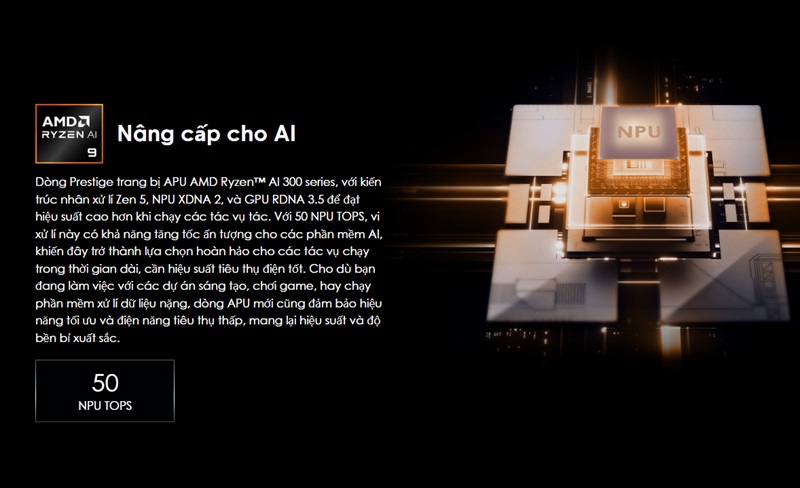 NPU của laptop MSI Prestige A16 AI+ A3HMG