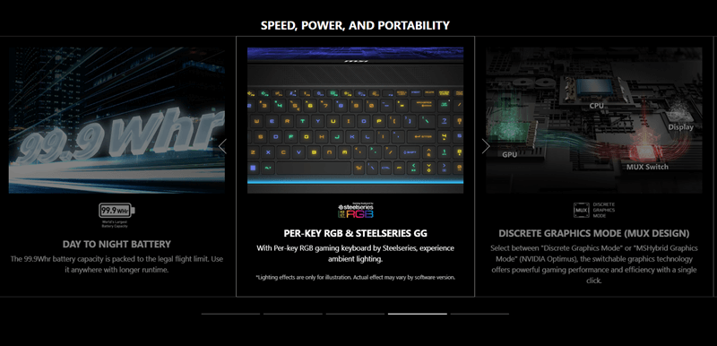 MSI Stealth 18 AI - keyboard