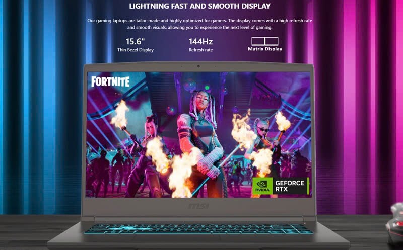Màn hình của laptop MSI THIN 15