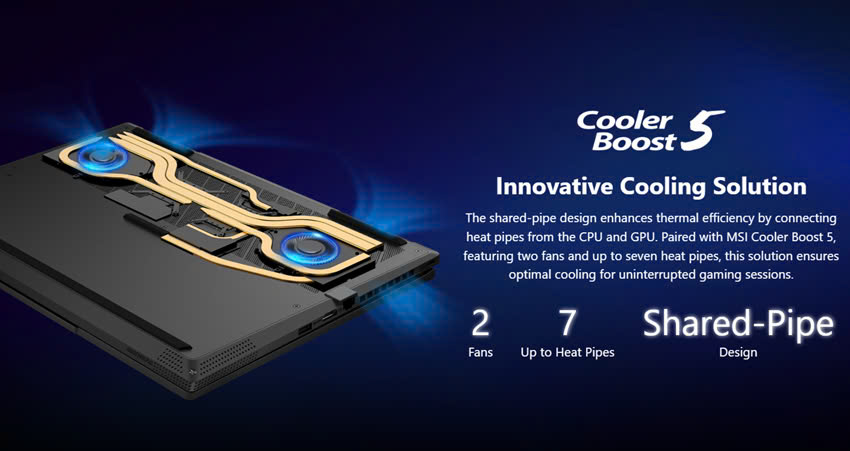 Tản nhiệt Laptop MSI Stealth 16 (ảnh minh hoạ)