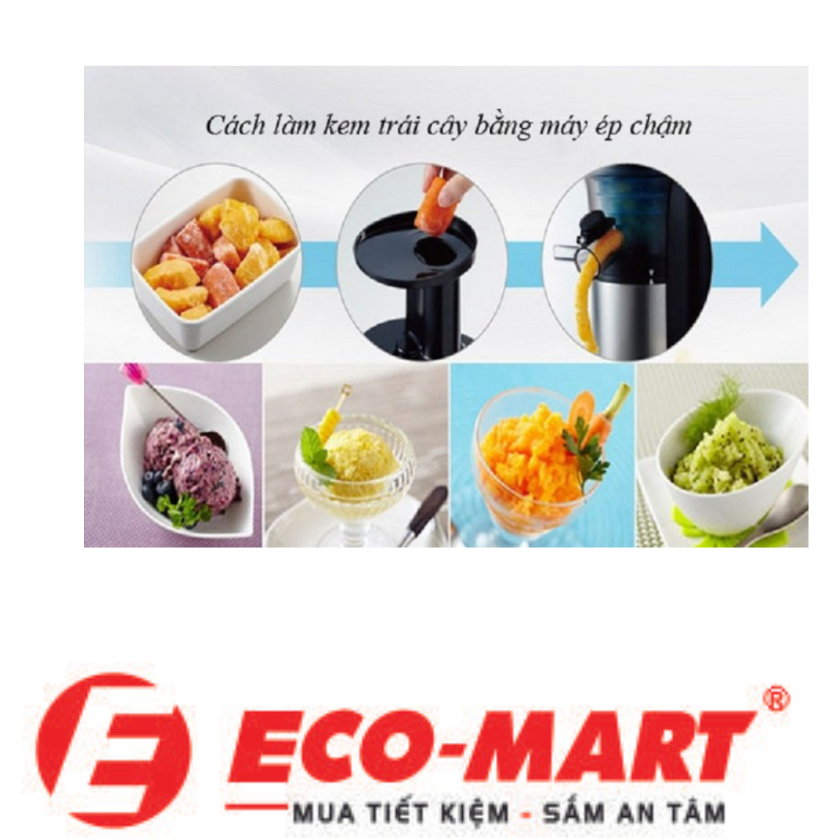 Hướng dẫn làm kem bằng máy ép chậm từ hoa quả trữ đông