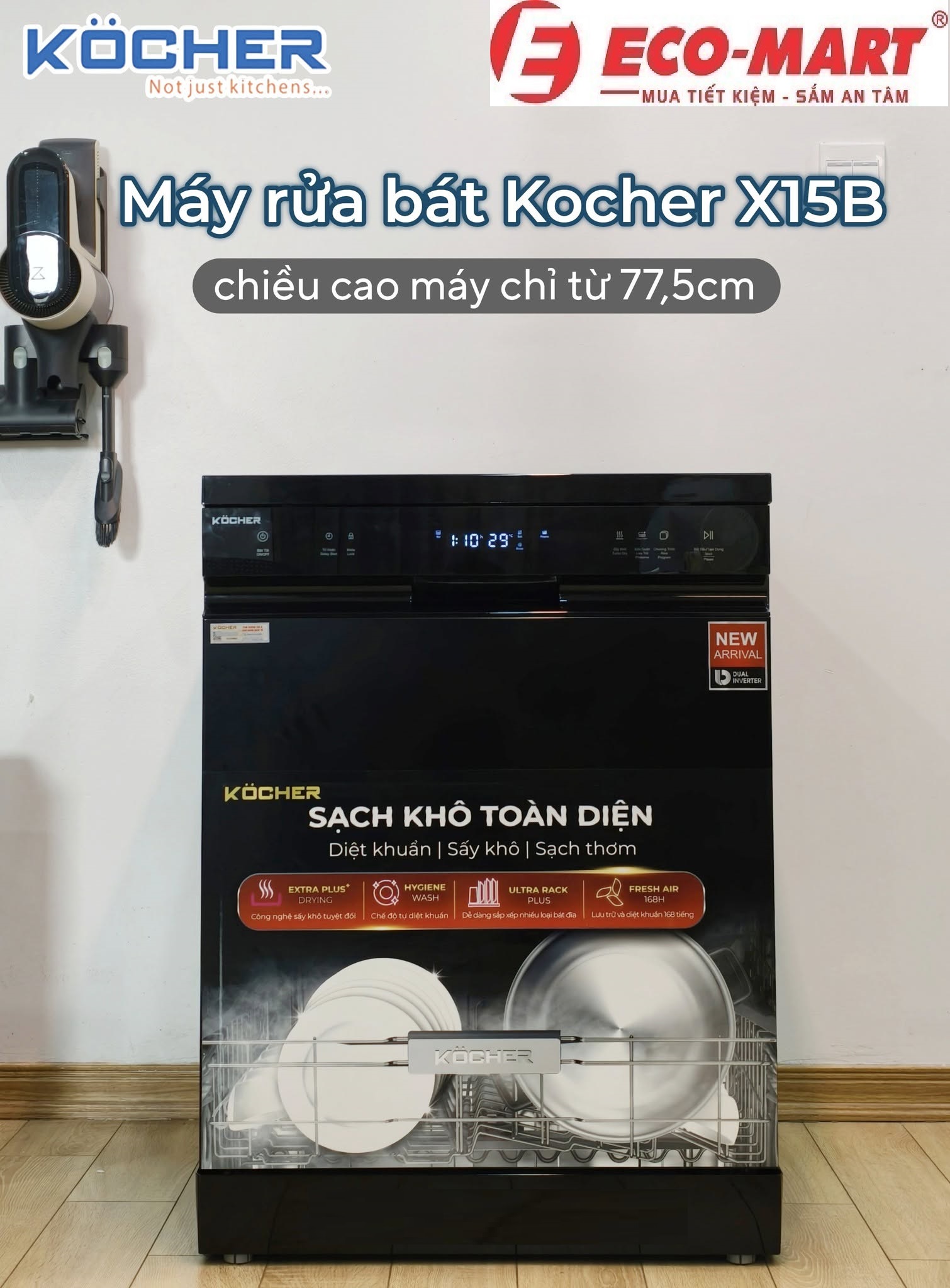 Đánh Giá Chi Tiết Máy Rửa Bát Kocher X15B 17 Bộ Độc Lập – Có Đáng Đầu Tư Năm 2025?