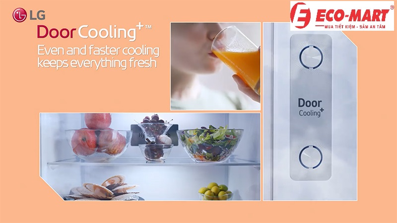 Công nghệ làm lạnh đa chiều Door Cooling+™ trên tủ lạnh LG