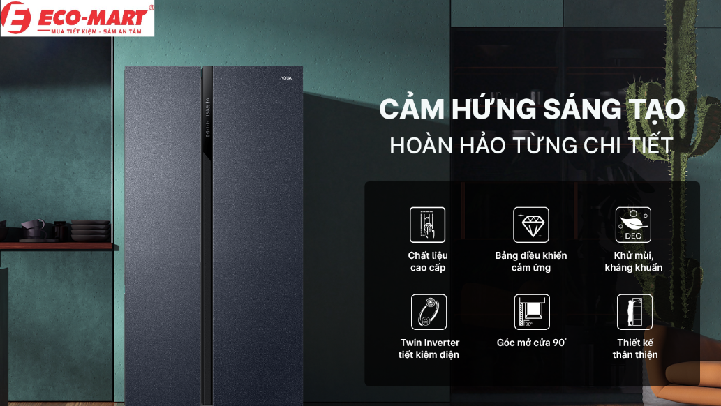 4 điểm nổi bật của tủ lạnh Side by Side Aqua AQR-S612XA(CBC) bạn nên biết?
