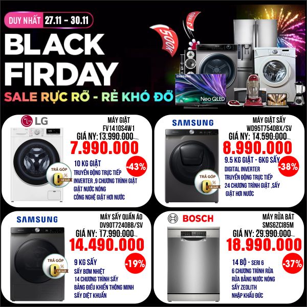 🎉 BLACK FIRDAY – SALE RỰC RỠ, RẺ KHÓ ĐỠ 🎉 🔥 Duy nhất từ 27.11 – 30.11🔥