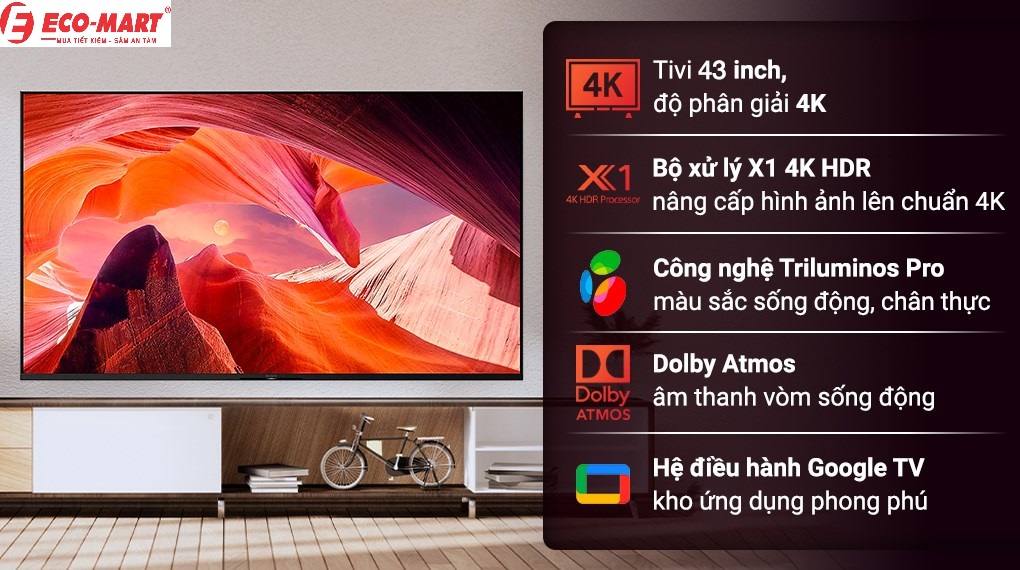 6 điểm nhấn điều đáng chú ý trên mẫu KD-43X80L