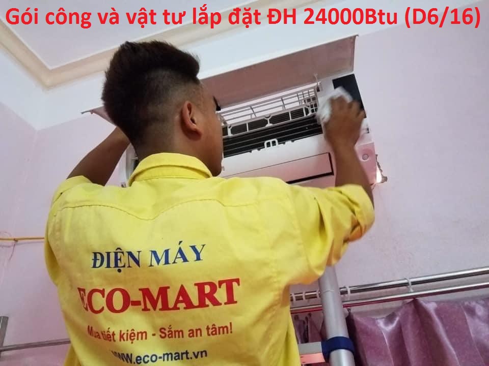 Miễn phí gói vật tư và công lắp đặt điều hòa 24000Btu (Ống D6/16)