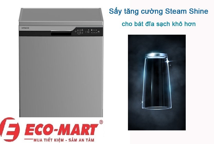 Phân tích chi tiết Công nghệ sấy Steam Shine của máy rửa bát Hitachi HDF-F146VX