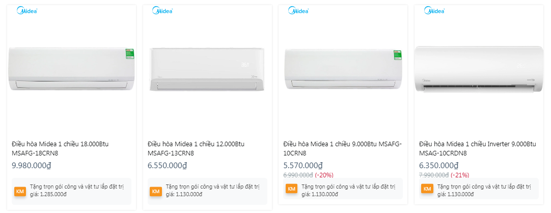 So sánh điều hòa Midea và Funiki 9000 BTU loại cơ: Chênh nhau nhỏ về giá – nhưng khác biệt lớn về độ bền và bảo hành