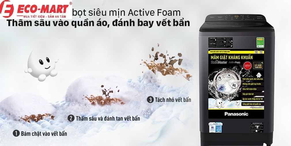 Khám phá tính năng nổi bật trên máy giặt Panasonic NA-F100A9DRV