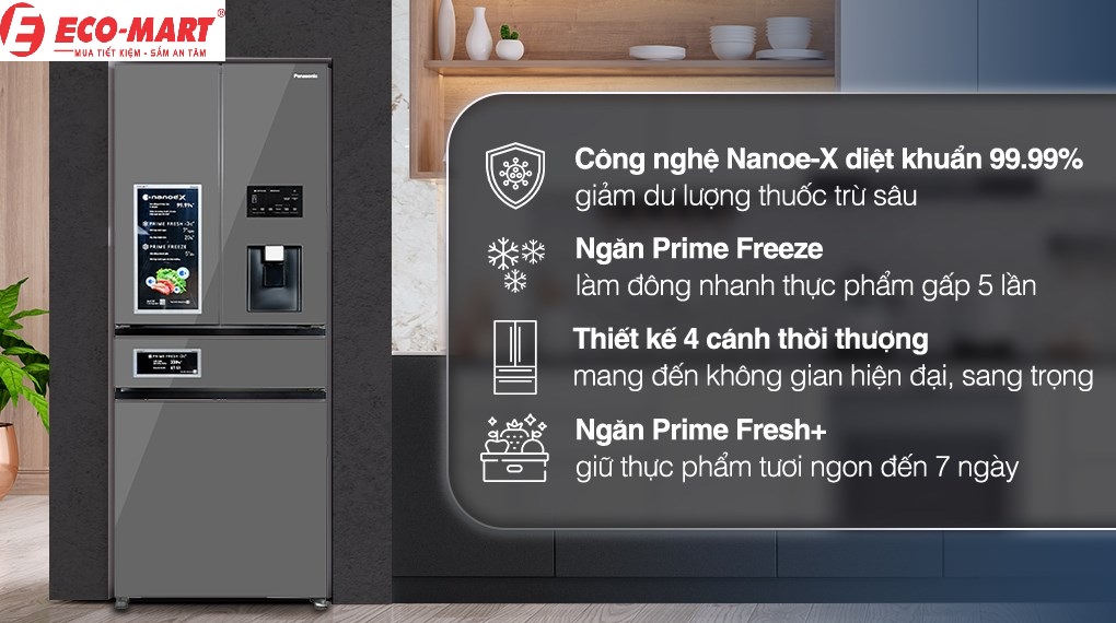Đánh giá: Tủ lạnh Panasonic NR-YW590YMMV 540 lít - Đẳng cấp và sang trọng