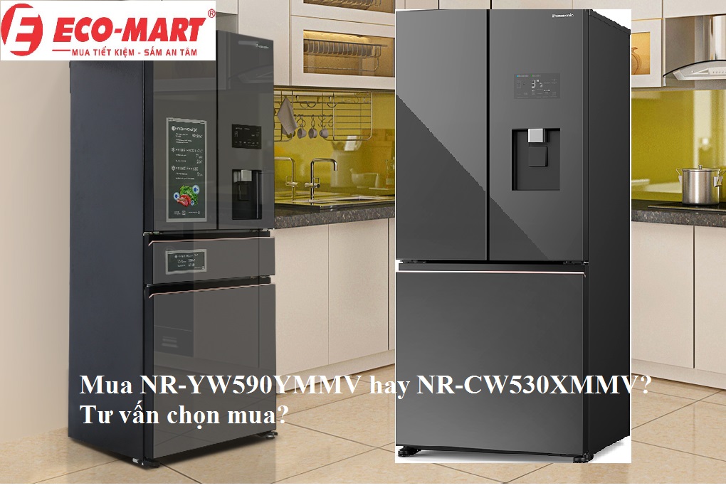 Mua tủ lạnh Panasonic NR-YW590YMMV hay NR-CW530XMMV? Tư vấn chọn mua?