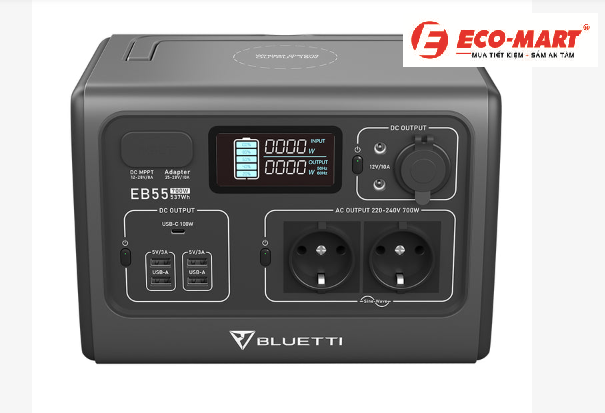 Trạm sạc pin di động Bluetti EB55 sản phẩm cần thiết cho mùa mưa lũ