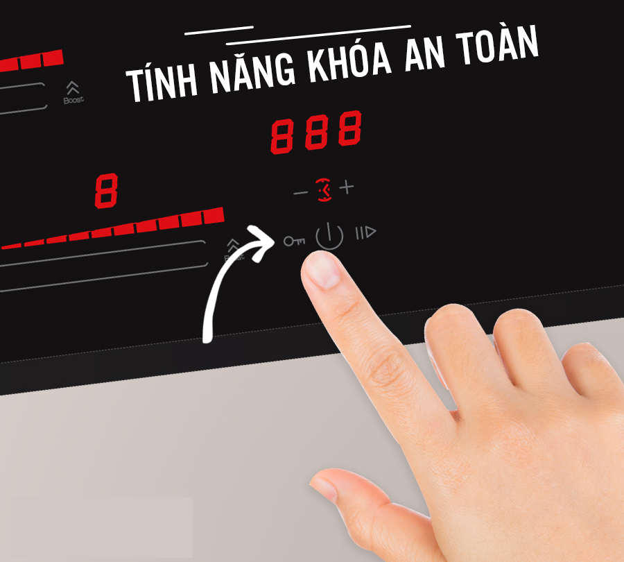 Tìm hiểu chức năng khóa an toàn trên bếp điện từ, hồng ngoại