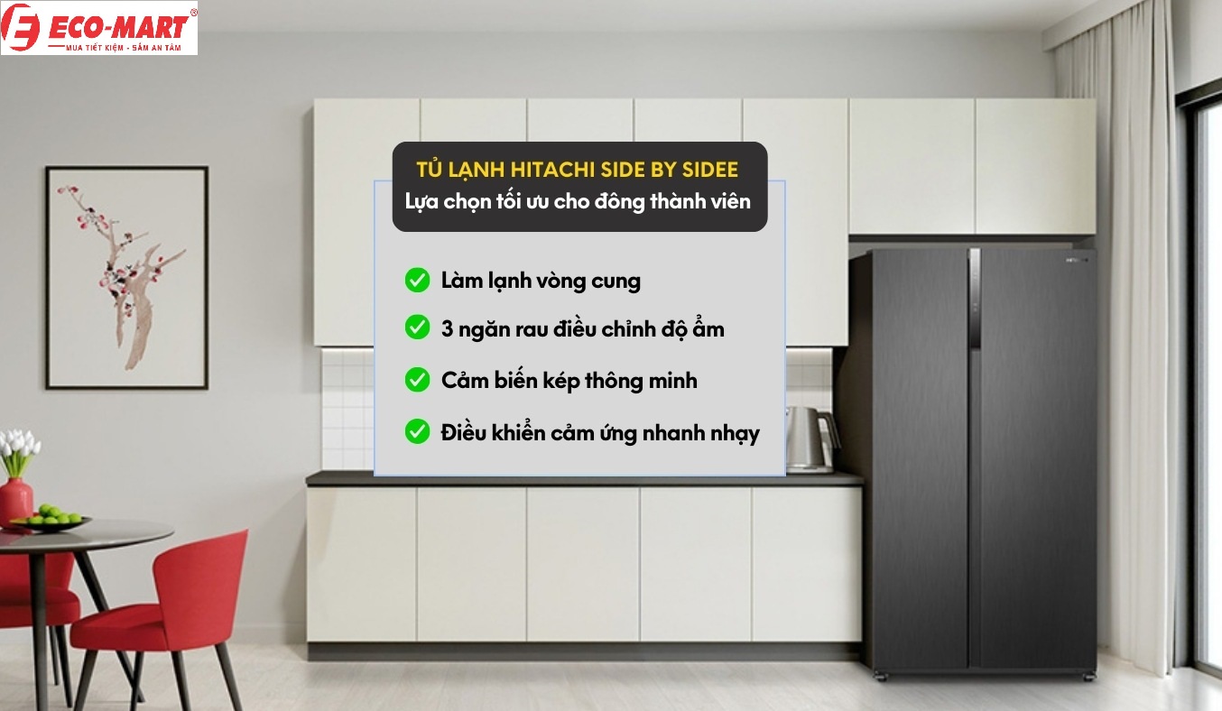 Những điểm bạn chưa biết về tủ lạnh Hitachi 2 cánh HRSN9552DDXVN