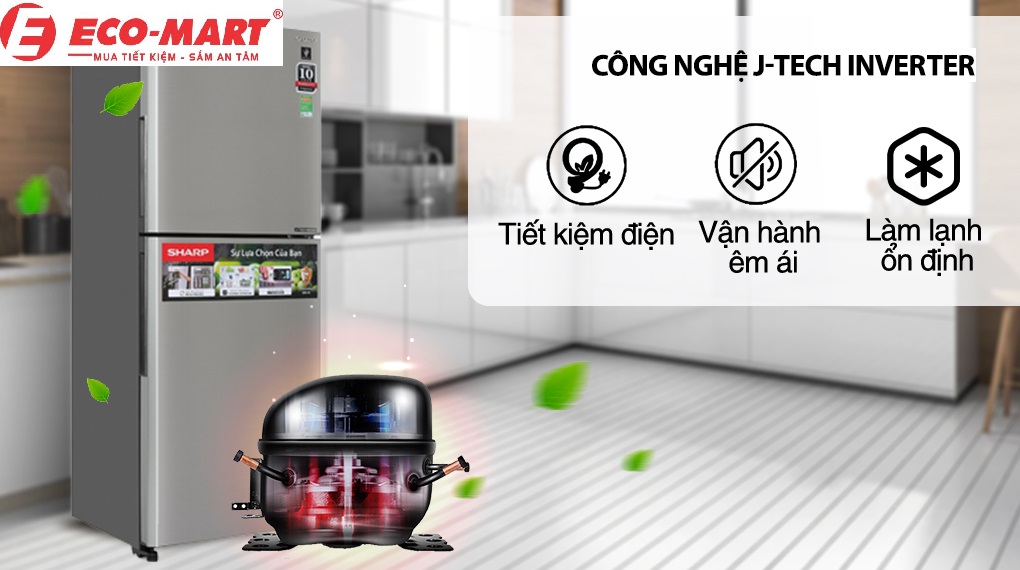 Tủ lạnh Sharp SJ-XP352AE-SL 330 lít đời mới nhiều tính năng mới