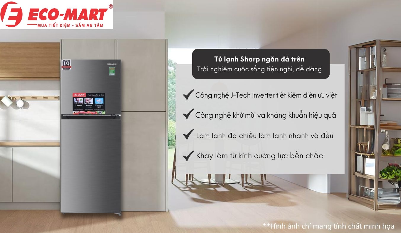 Khám phá điểm nổi bật của tủ lạnh Sharp SJ-X215V-SL Inverter