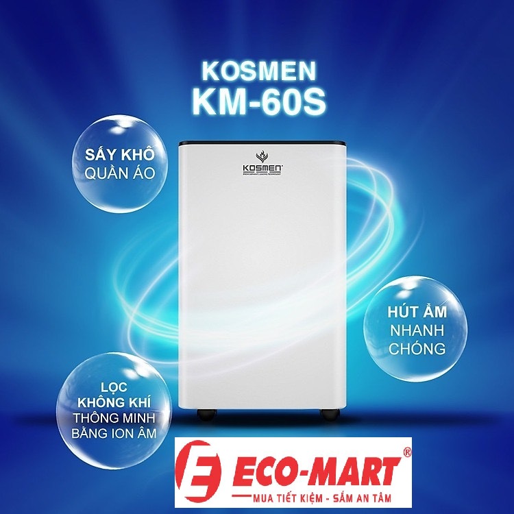Đánh giá máy hút ẩm Kosmen KM-60S hiệu suất mạnh mẽ, công suất hút lớn