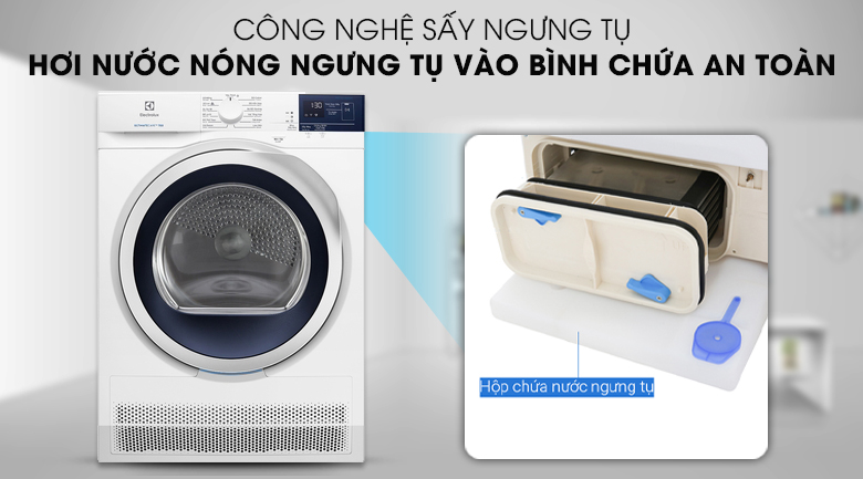 Máy sấy Electrolux EDC804CEWA 8 Kg inverter Ngưng tự