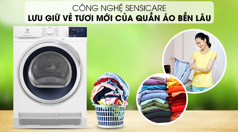 Máy sấy Electrolux EDC804CEWA 8 Kg inverter Ngưng tự