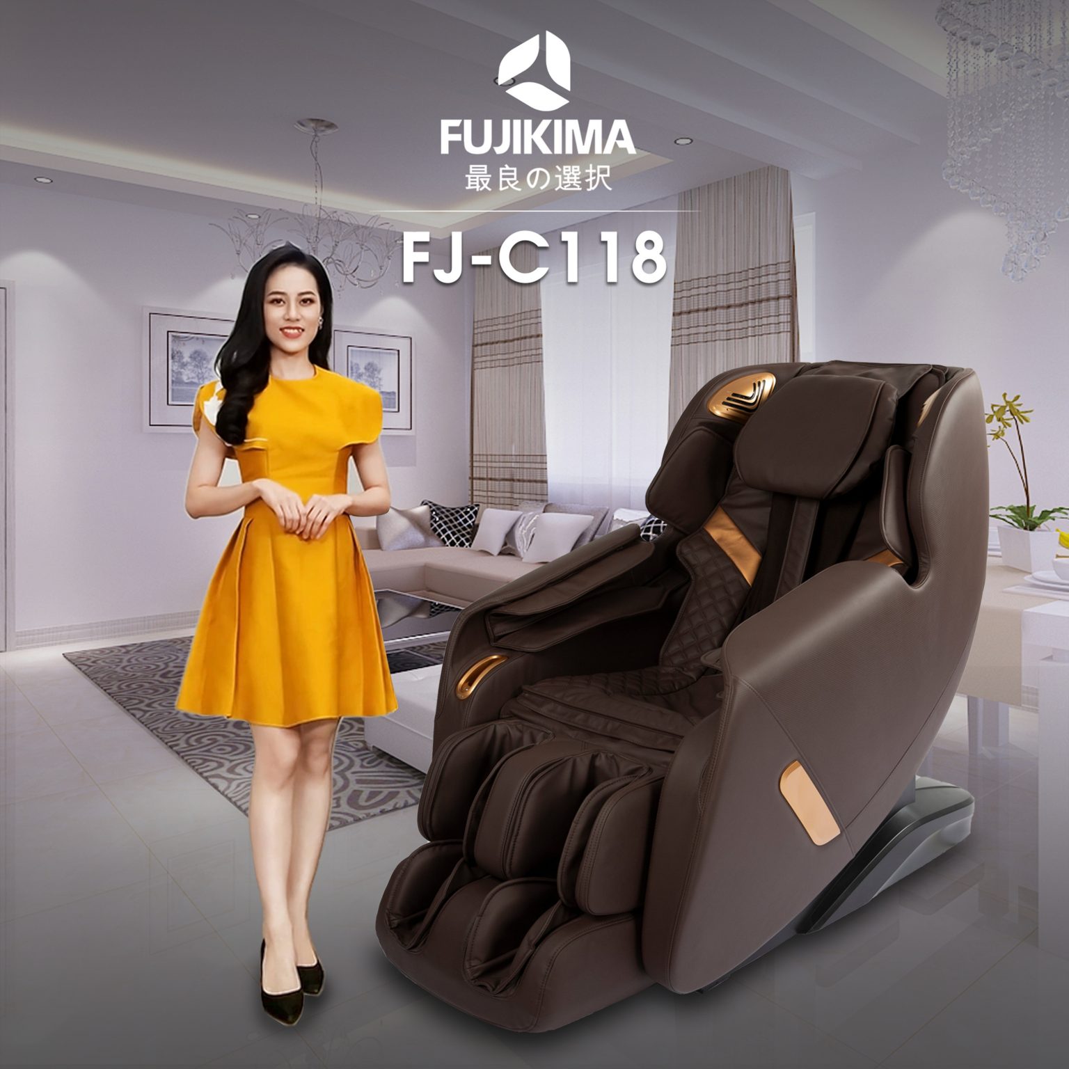 Ghế massage Fujikima FJ-C118 điều khiển giọng nói,tiếng Việt