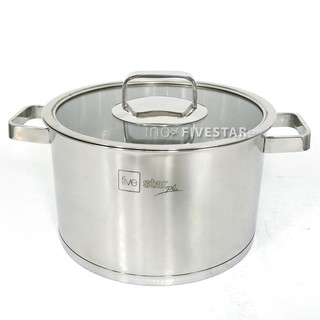 Nồi Fivestar inox 304 3 đáy Roman nắp kính P16 FPN16002