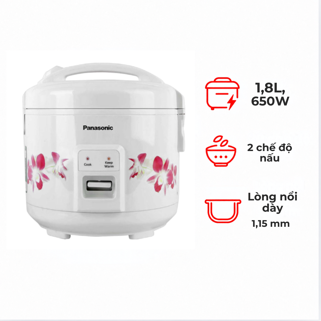 Nồi cơm điện Panasonic SR-MVN187HRA 1.8 lít