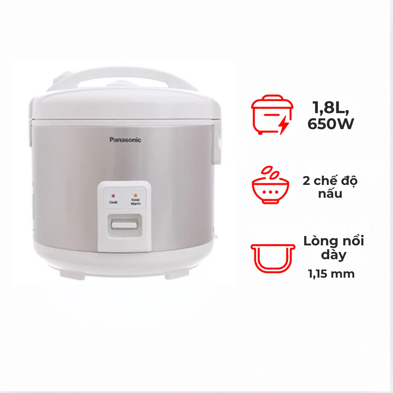 Nồi cơm điện Panasonic SR-MVN187LRA 1.8 lít