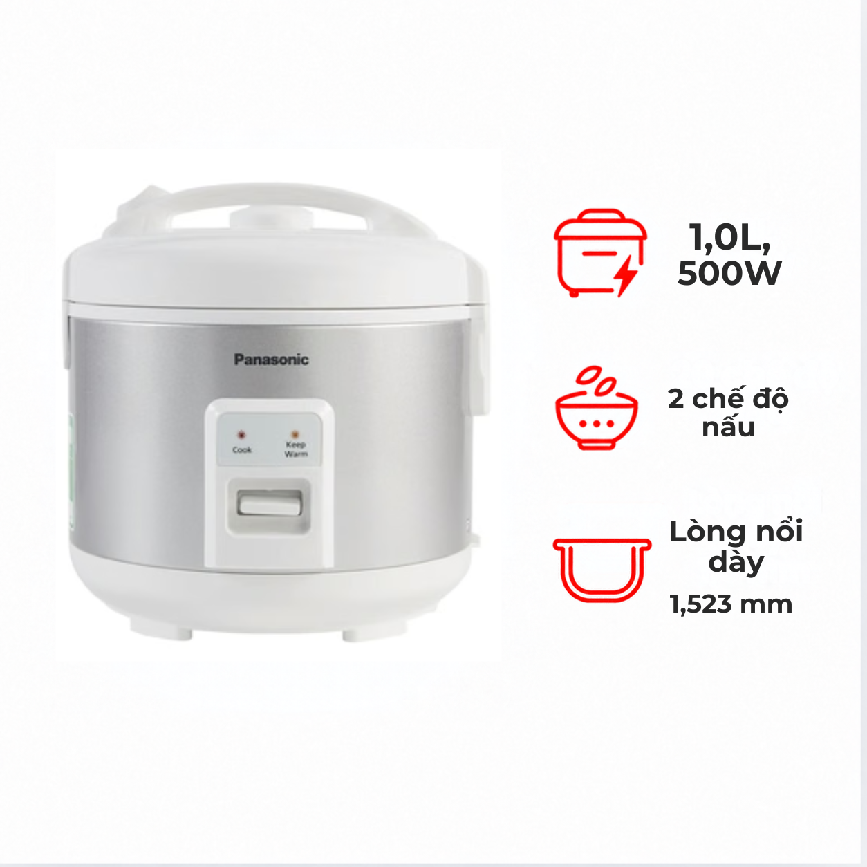 Nồi cơm điện Panasonic 1 lít SR-MVN10LRAX Xám