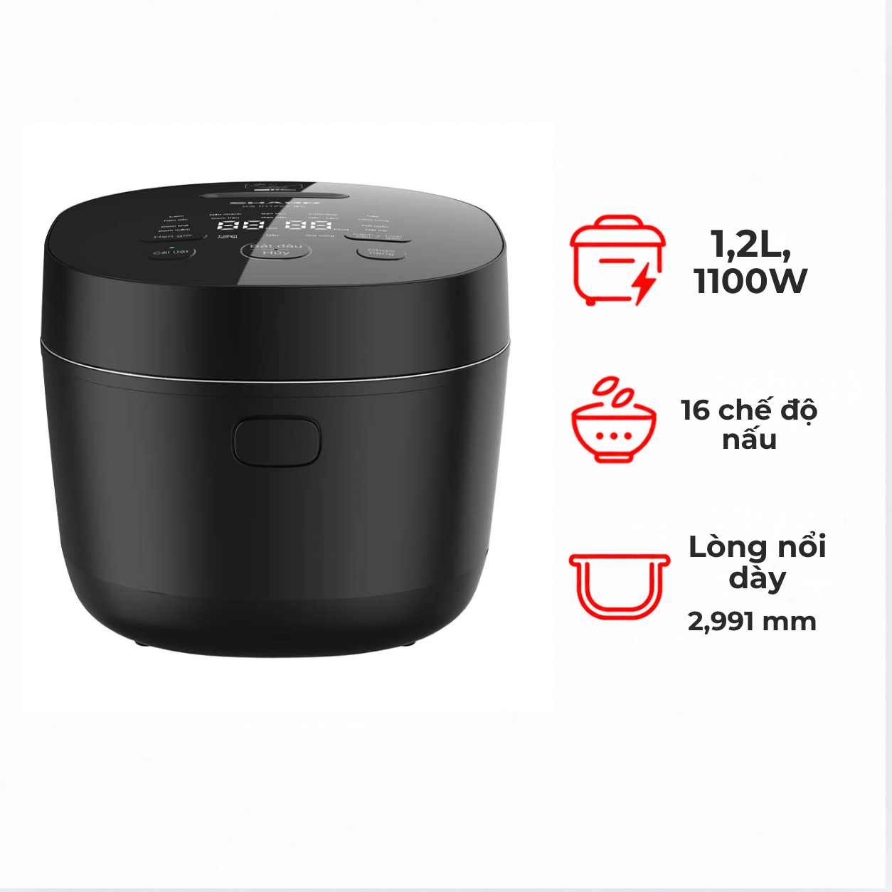 Nồi cơm cao tần Sharp KS-IH122V-BK 1.2 lít