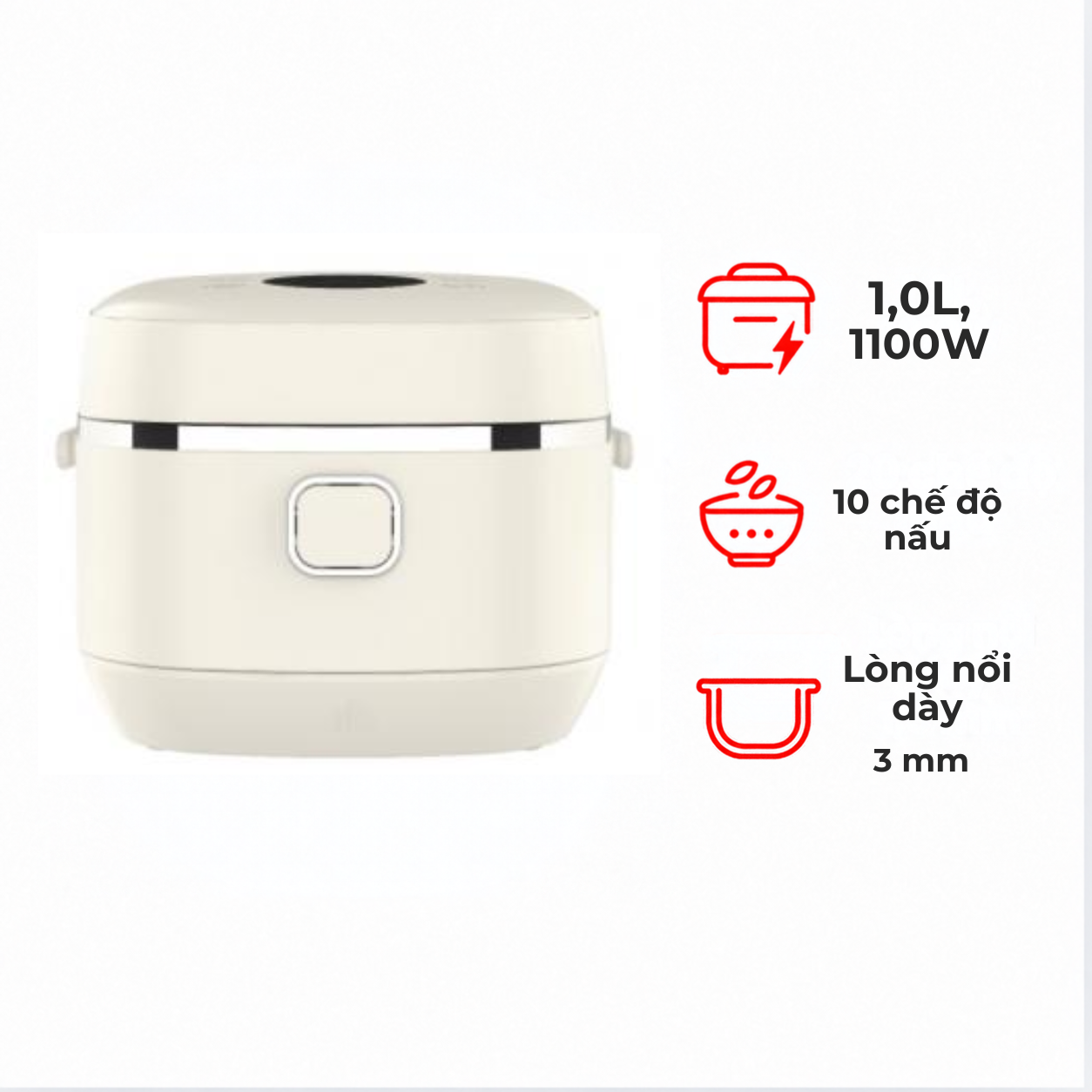 Nồi cơm điện cao tần Sharp KS-IH10IX-WH 1 lít màu trắng