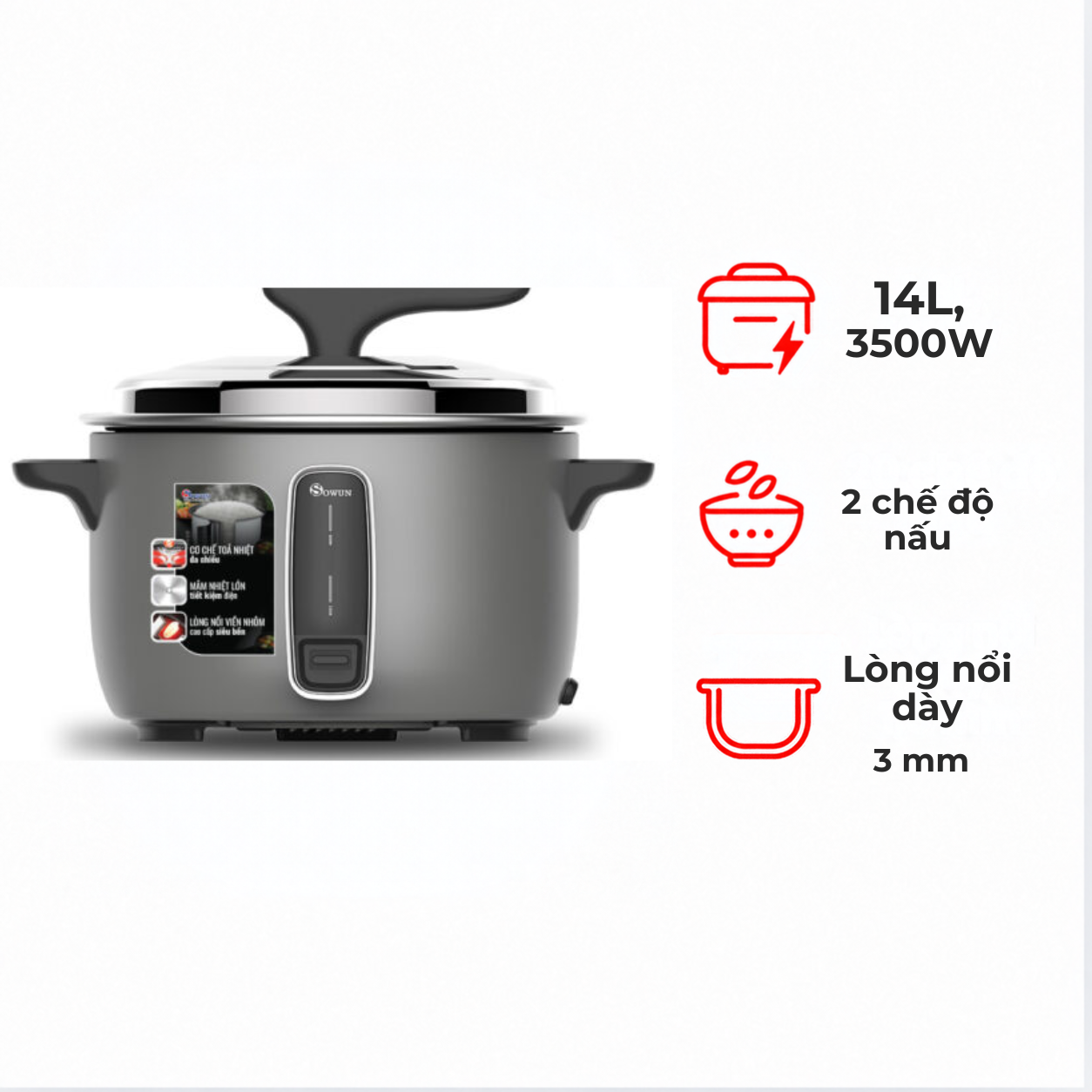 Nồi cơm điện Sowun 14 lít SW6938