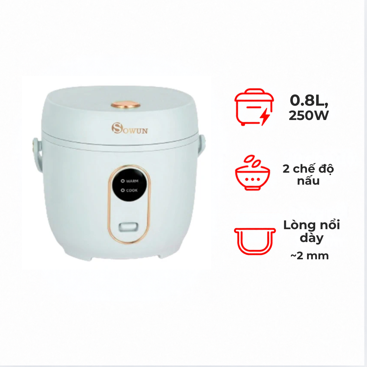 Nồi cơm điện Sowun SW699 0.8 lít