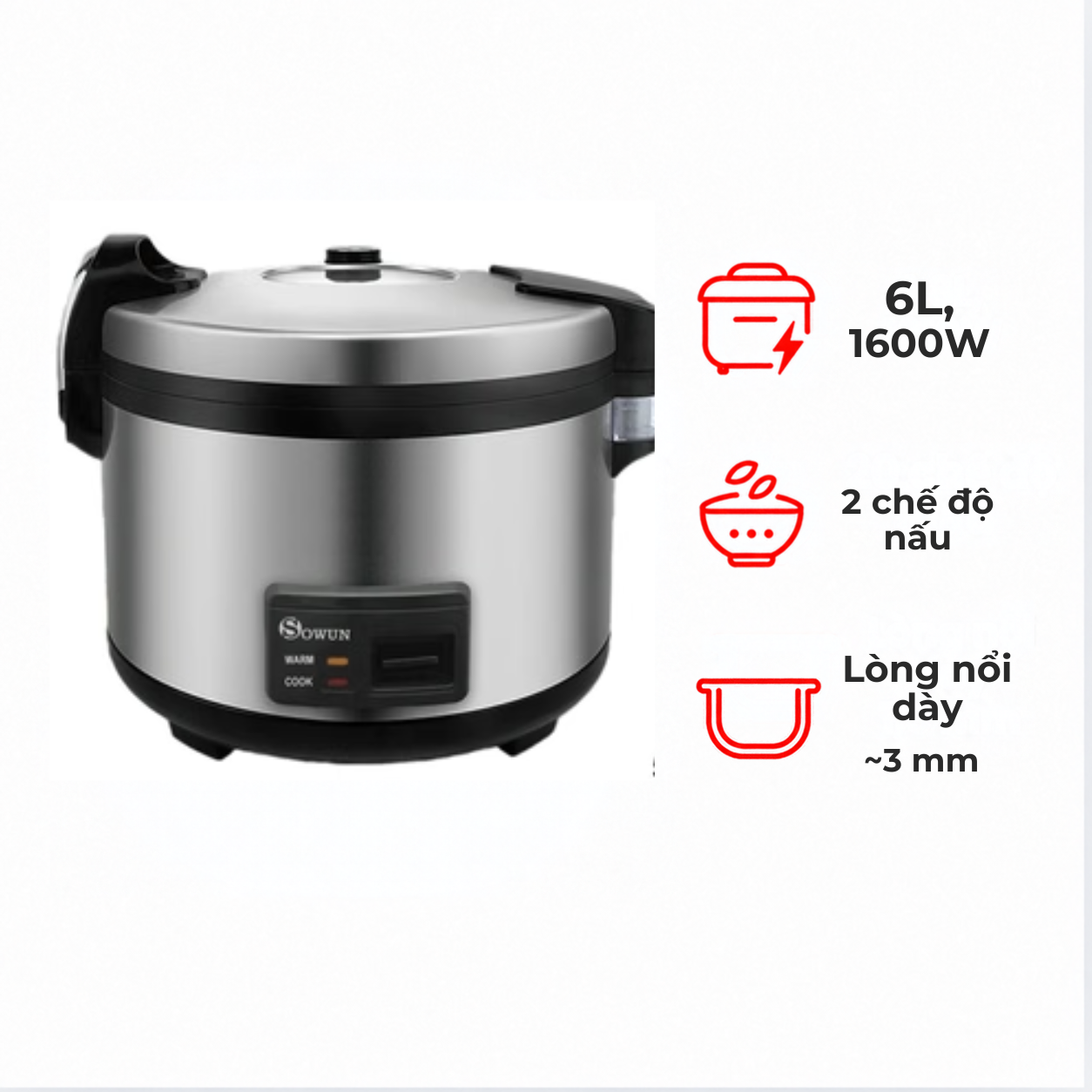 Nồi cơm điện Sowun SW6955 6 lít