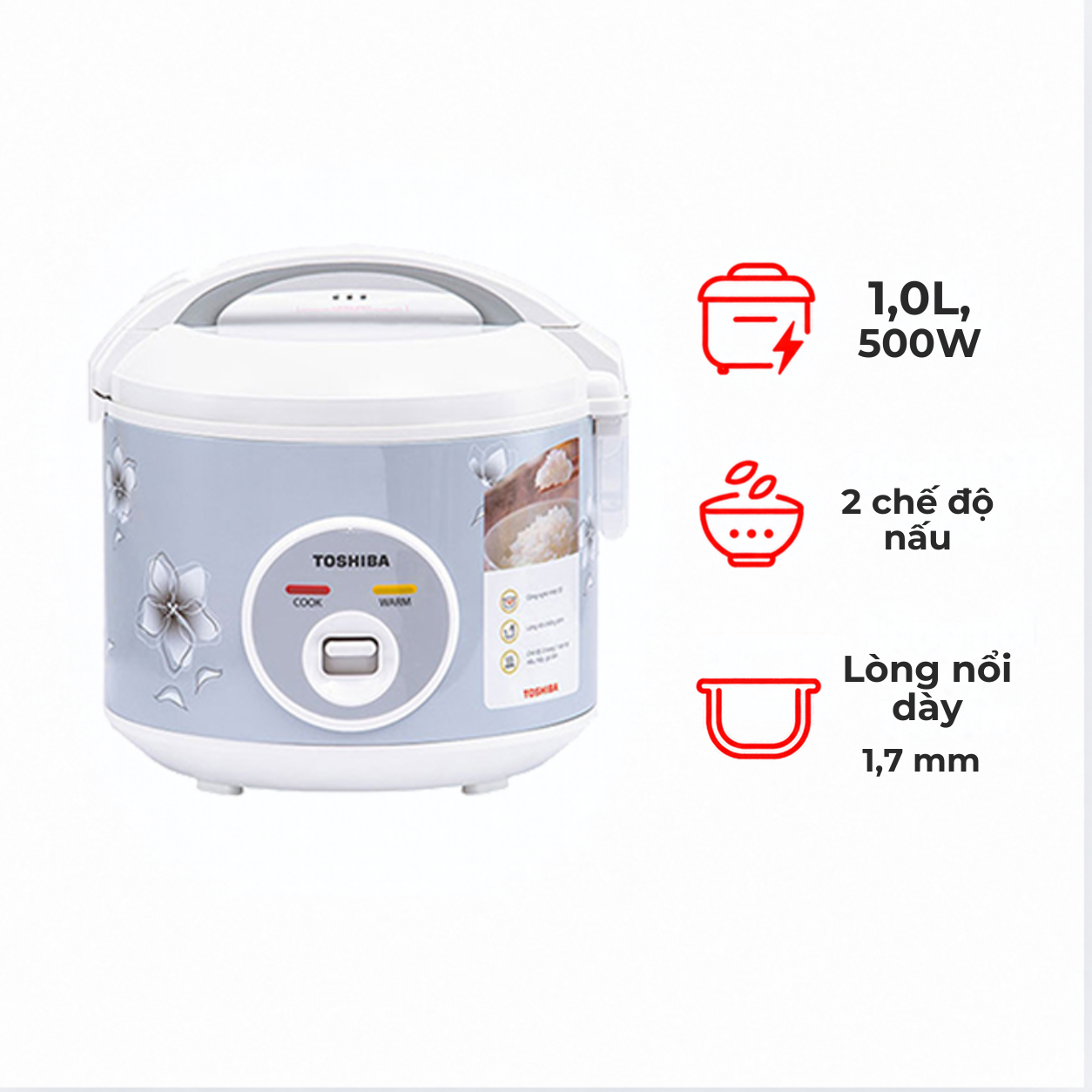 Nồi cơm điện Toshiba RC-10JFM(H)VN 1.0 lít