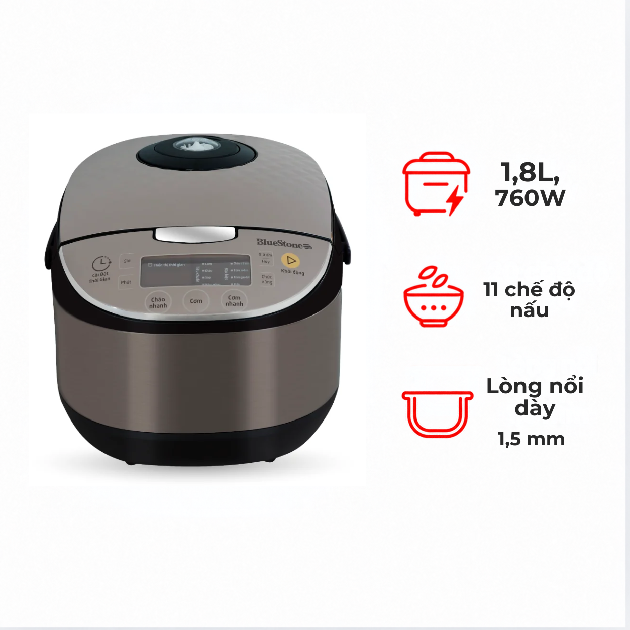 Nồi cơm điện tử Bluestone RCB-5938 1.8 lít
