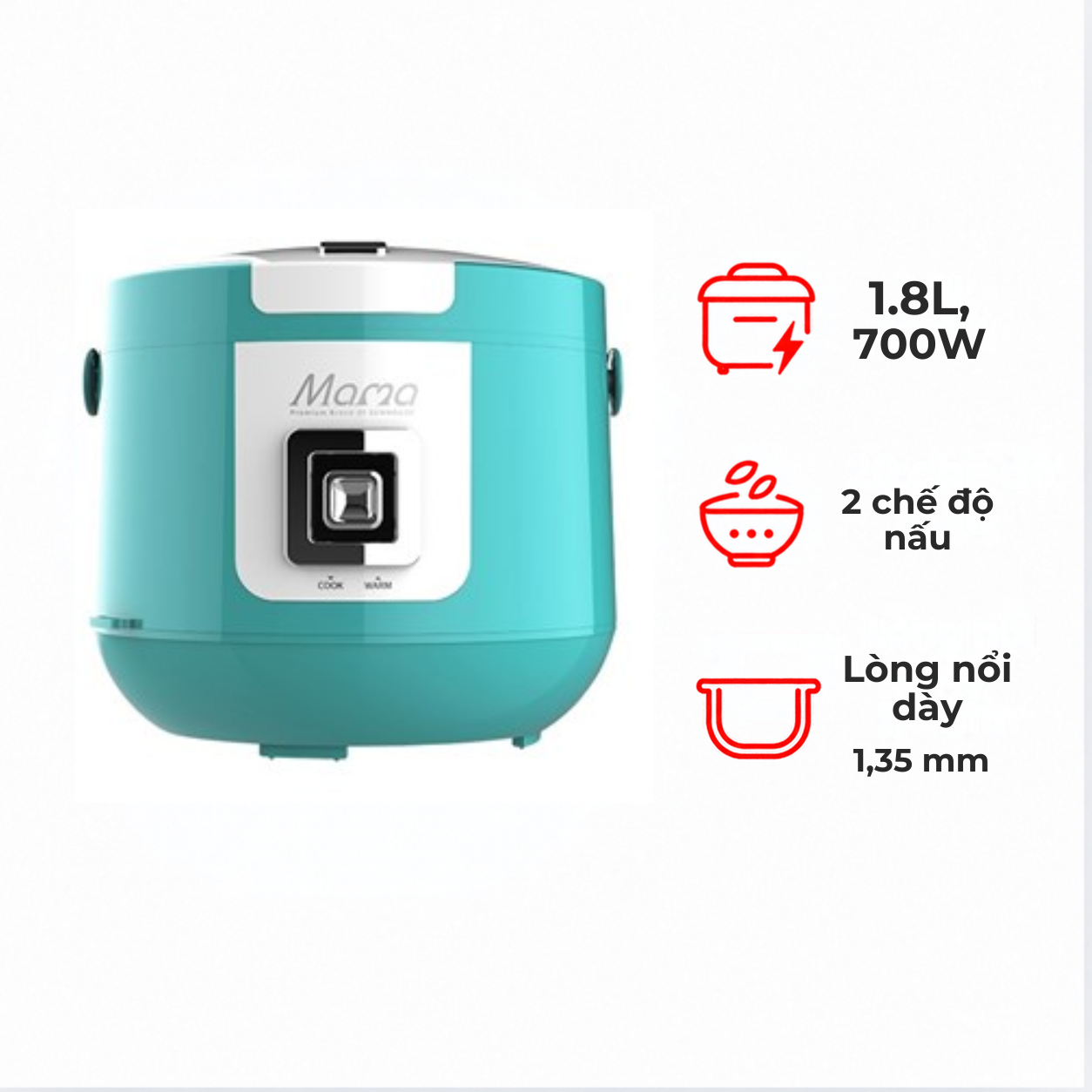 Nồi cơm điện Sunhouse Mama SHD8658 1.8 lít