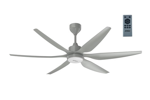 Quạt trần SUNHOUSE APEX APF7698 6 cánh, có điều khiển, Đèn Led, màu ghi