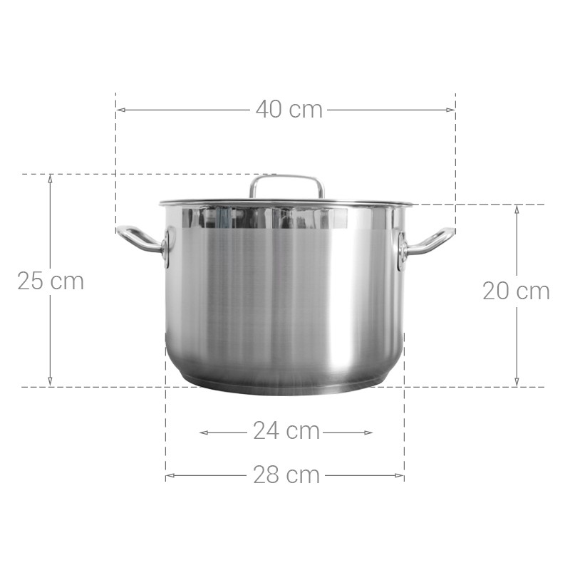 Nồi Fivestar inox 430 3 đáy nắp kính  36 cm FSN36001VK