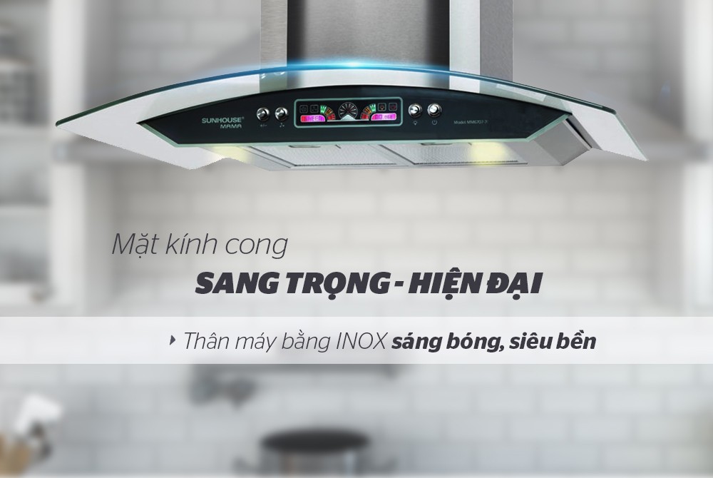 Máy hút mùi kính cong Sunhouse MMB6707-70