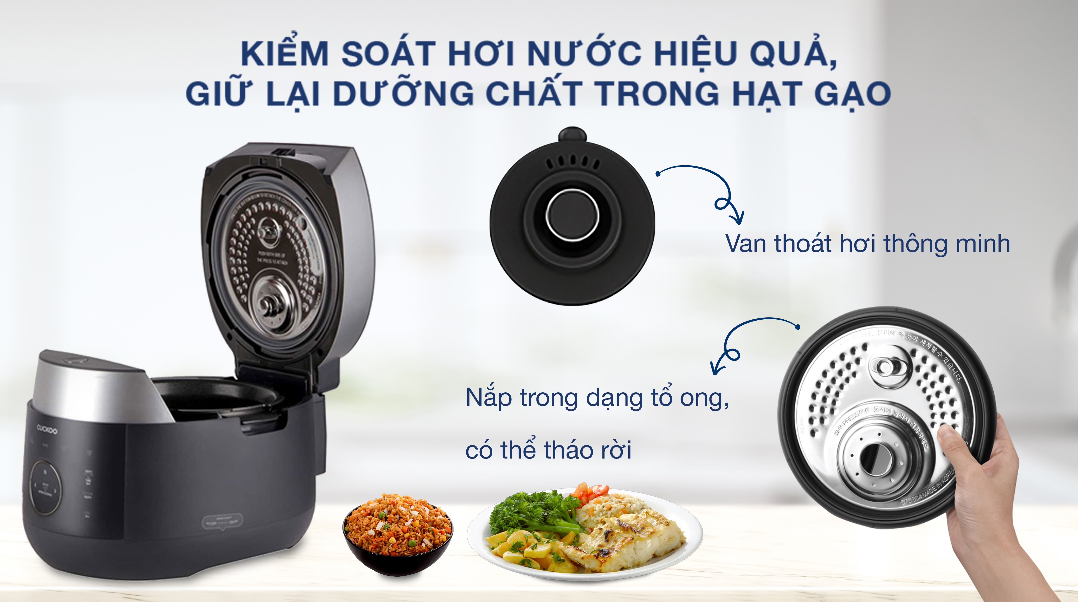 Nồi cơm điện cao tần áp suất kép Cuckoo CRP-LHTR1009F/BKSIV 1.8 lít màu đen